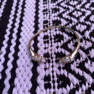 Kendra Scott white druzy cuff bracelet gold tone